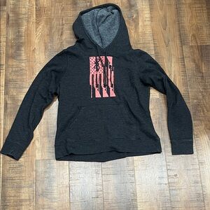 Browning Kids Charcoal Hoodie with Pink Graphic